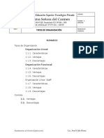 Tipos de Organizacion - Semana 7