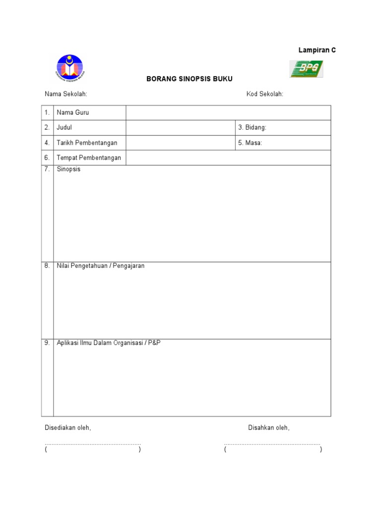 Borang sinopsis buku pdf