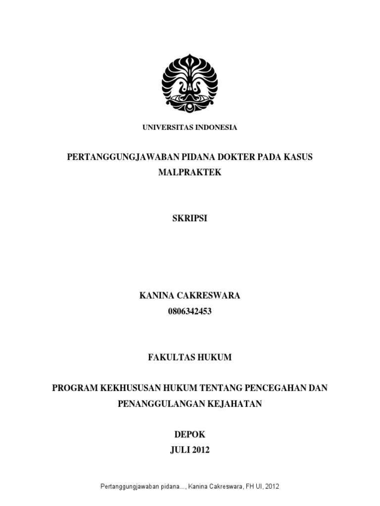 Pdf Skripsi Hukum Pidana