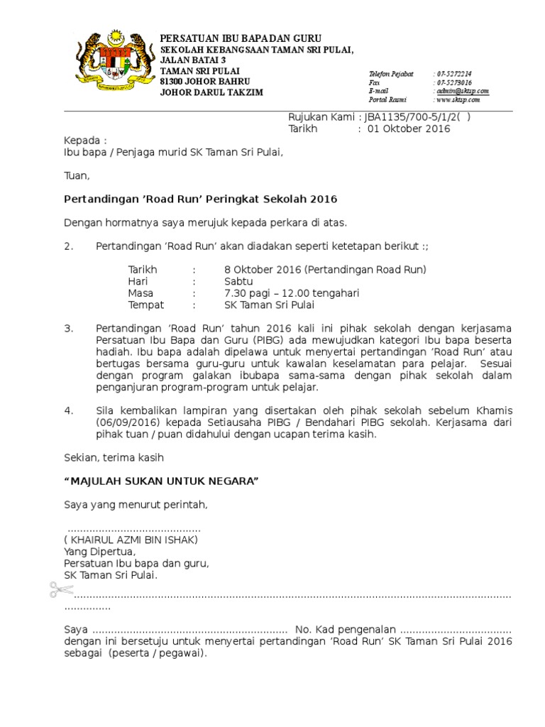 Kepala Surat Rasmi SKTSP Terkini | PDF