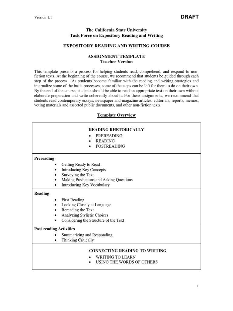 assignment description template