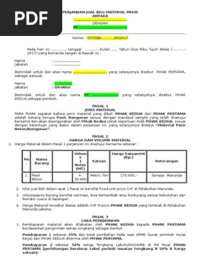 1blankdraft Kontrak Jual Beli Pasir