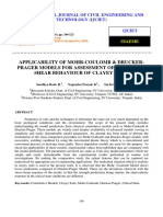 Applicability of Mohr Coulomb and Drucker Prager Models For Assessment of Undrained Shear Behaviour of Clayey Soils PDF