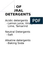 Type of Natural Detergents