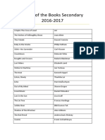 2016 2017 Secondary Book List