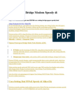 Cara Setting Bridge Modem Speedy Di MikroTik