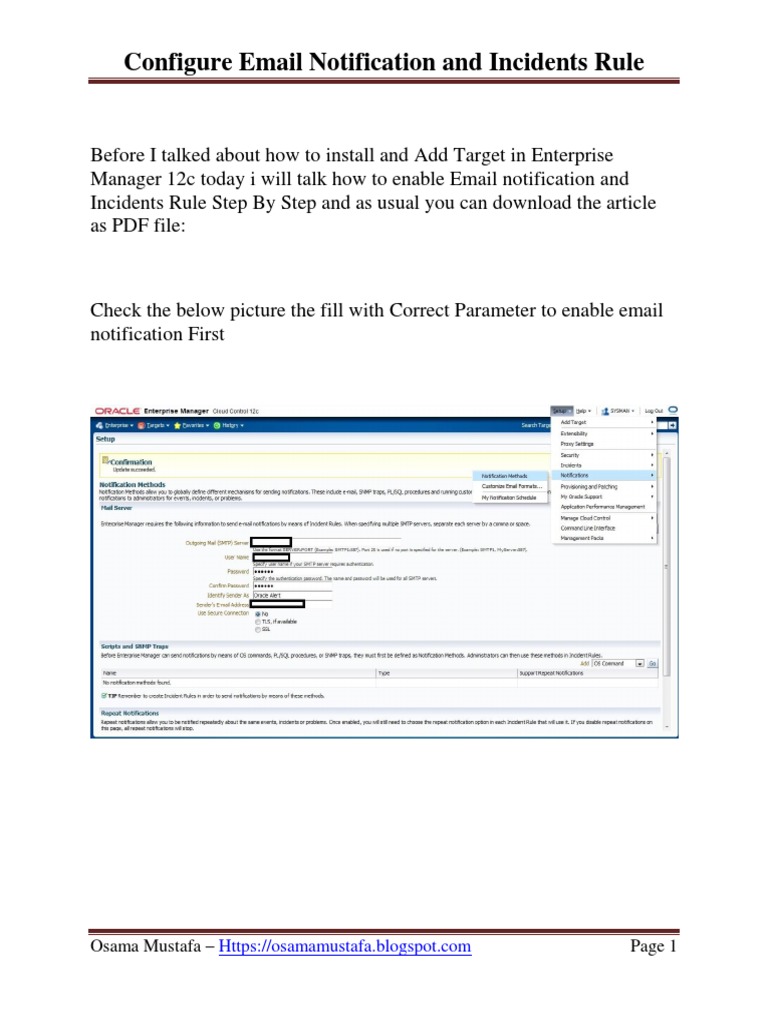 Configure Email Notification and Incidents Rule: Osama Mustafa | PDF