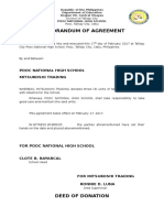 Memorandum of Agreement Deed of Donation