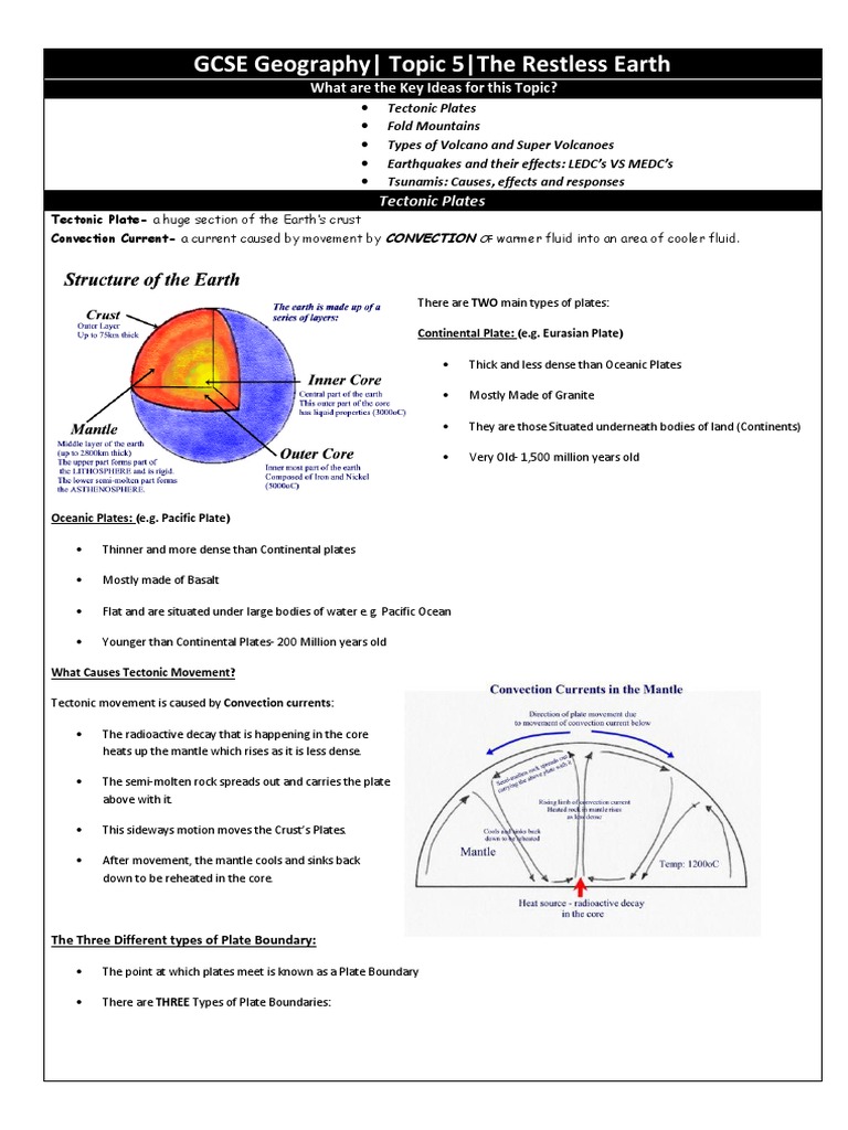 Earthquakes IGCSE Revision | Download Free PDF | Volcano | Plate Tectonics