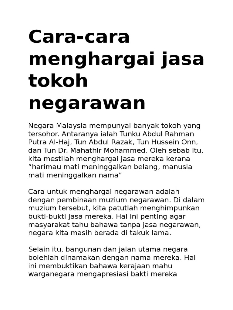 Karangan Cara Cara Menghargai Tokoh Sejarahwan Pdf