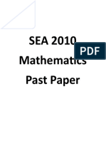 SEA 2010 Maths With Answers PDF