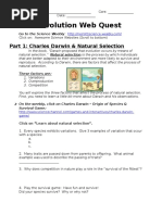 genetics - evolution web quest