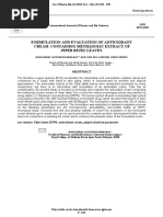 2016 - Ravindran Formulation and Evaluation of Antioxidant Cream Containing Methanolic Extract of Pipet Betel Leaves