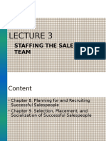 Lecture 3 - Staffing The Sales Team