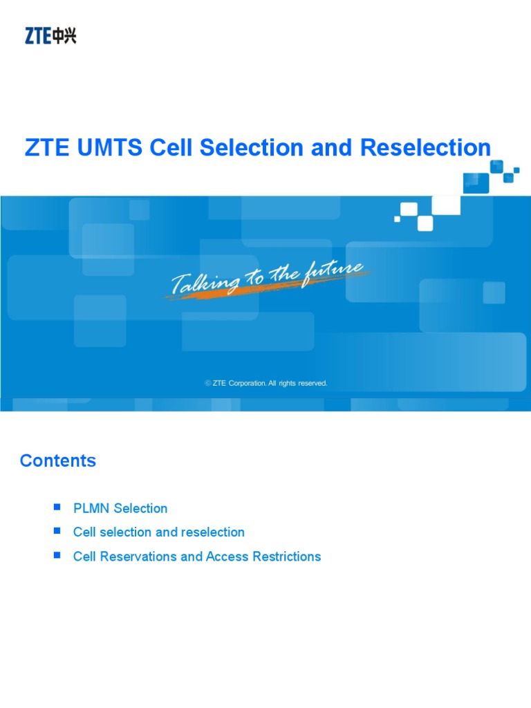 ZTE UMTS Cell Selection Guide | PDF | Decibel | Telecommunications