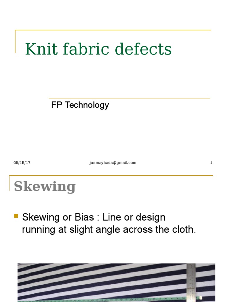 Defects in Knits PDF Knitting Yarn