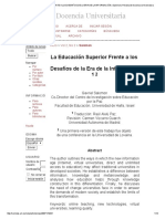 La Educación Superior Frente A Los Desafíos de La Era de La Información - Salomon - Revista de Docencia Universitaria