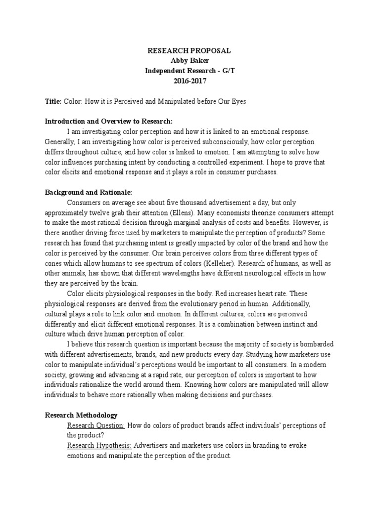 Research proposal colored lighting image