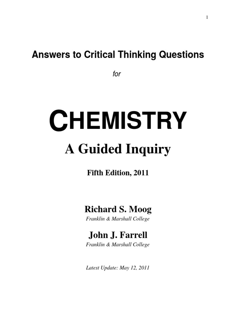 critical thinking chemistry questions