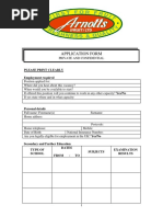 Arnotts Application Form