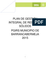 Plan de Gestión Integral de Residuos Sólidos 2015