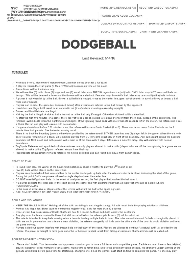 Dodgeball Rules _ ZogSports NYC Sports Leisure