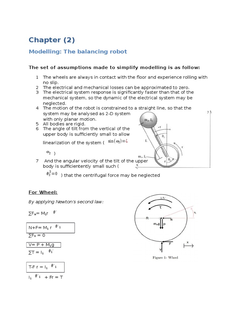 Modeling of Two Wheel Balancing Robot | PDF | Force | Physics