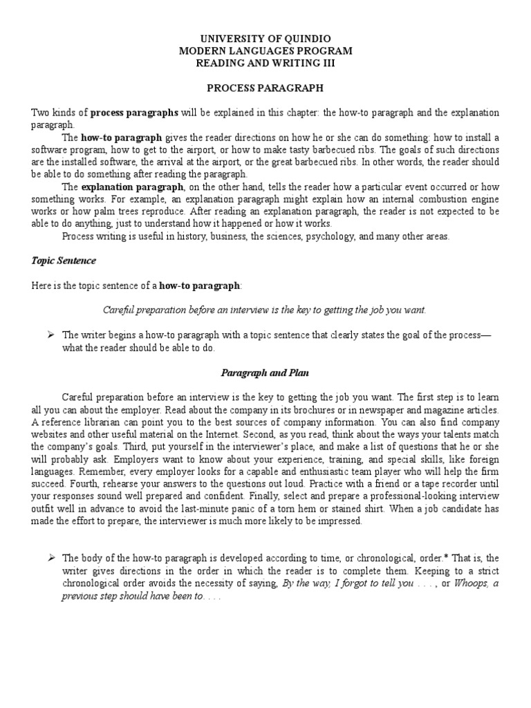 Understanding Process Paragraphs | PDF | Substance Dependence | Paragraph