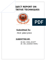 A Project Report On Quantitative Techniques: Submitted To