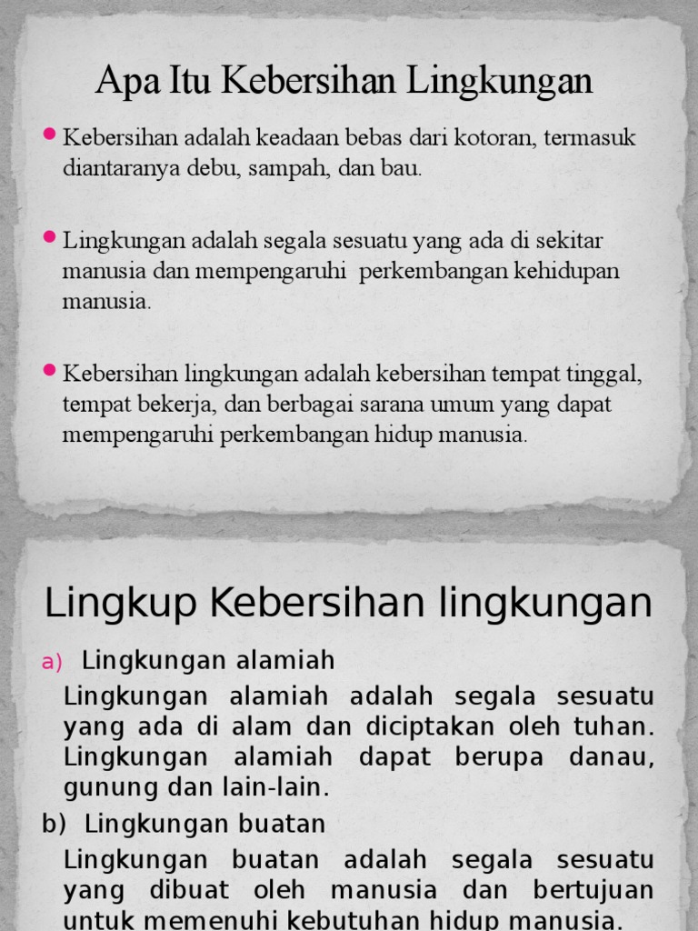 Apa Itu Kebersihan Lingkungan