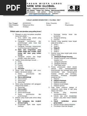 Soal Uas Menj Stress