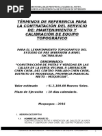 Tdr Mantenimiento y Calibracion de Equipo de Topografia