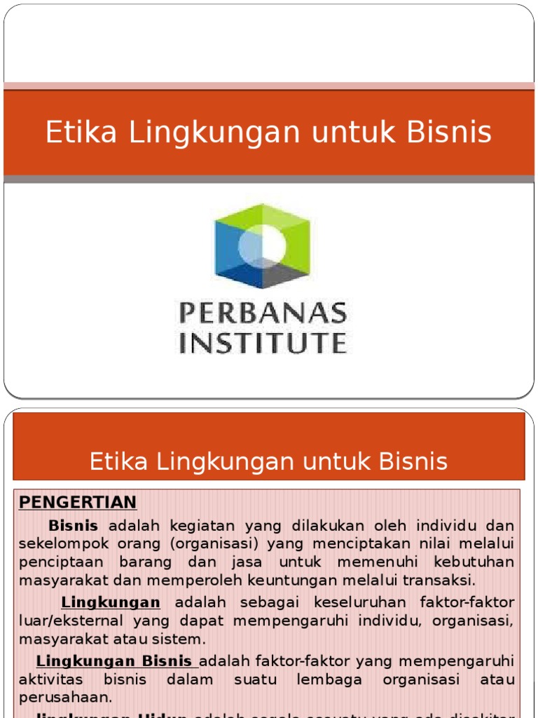 Etika Lingkungan Untuk Bisnis Pdf