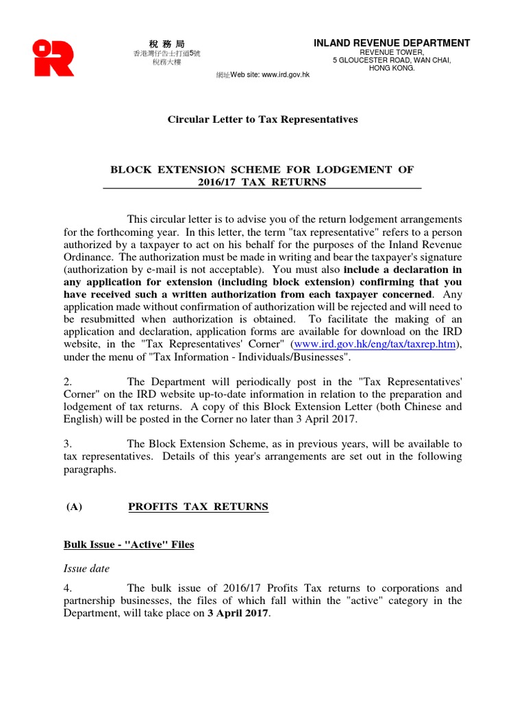 Tax Deadline Profits Tax In Hong Kong Government