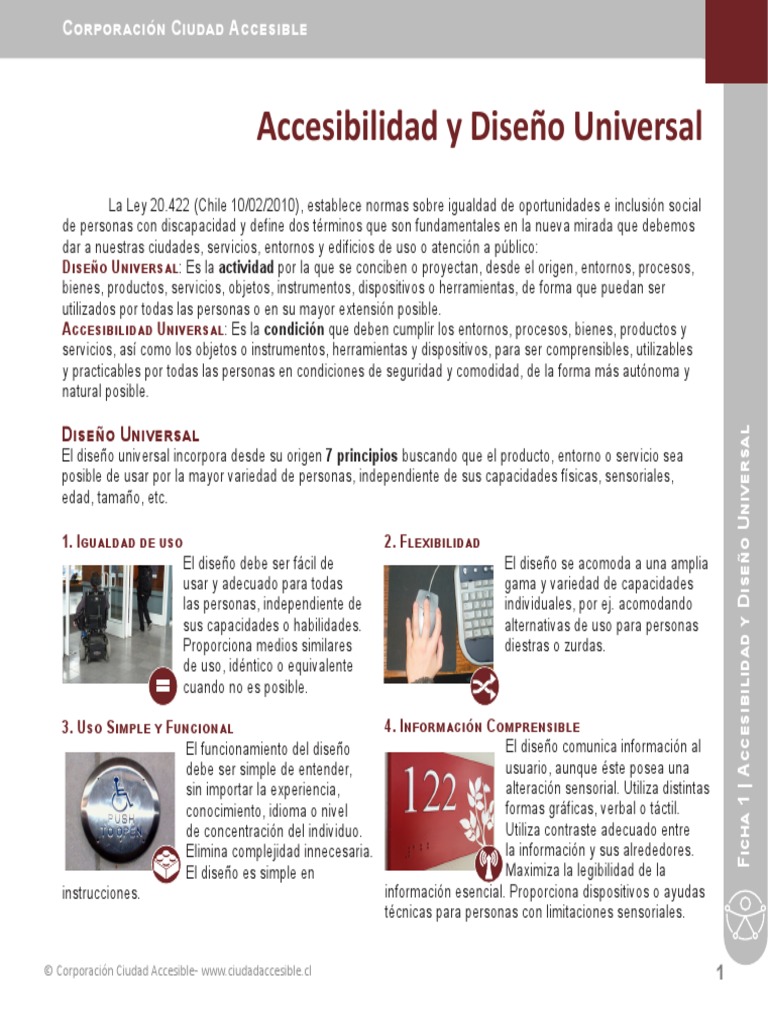Ficha 1: Accesibilidad y Diseño Universal | PDF | Invalidez | Diseño