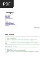 Java Syntax: Basic Program