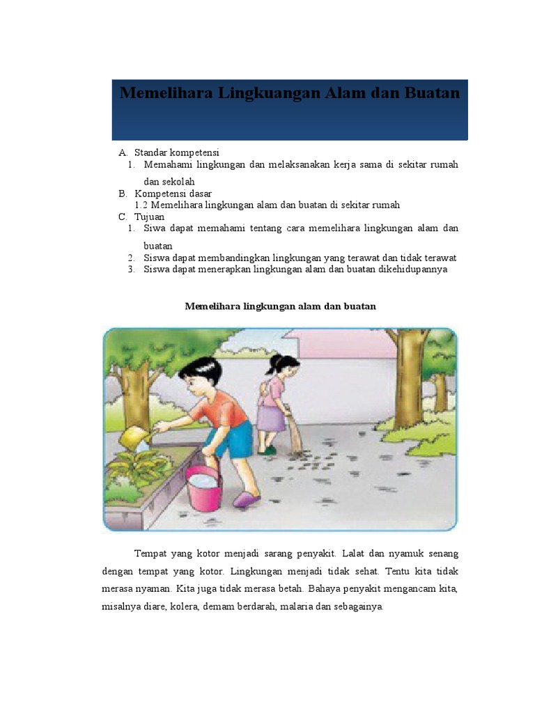 Lingkungan Alam Dan Buatan Disekitar Rumah Dan Sekolah