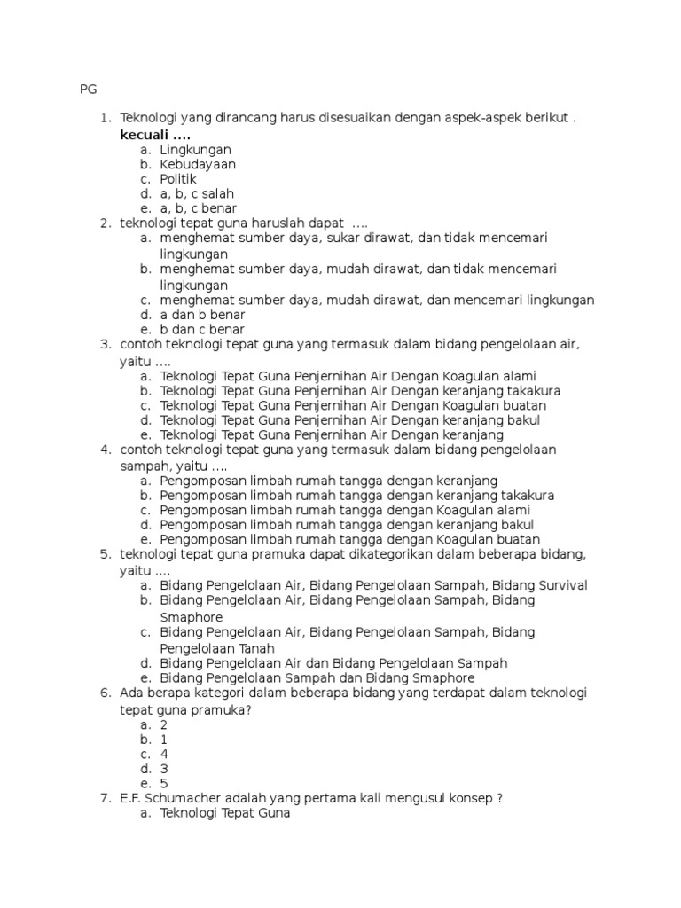 Soal Teknologi
