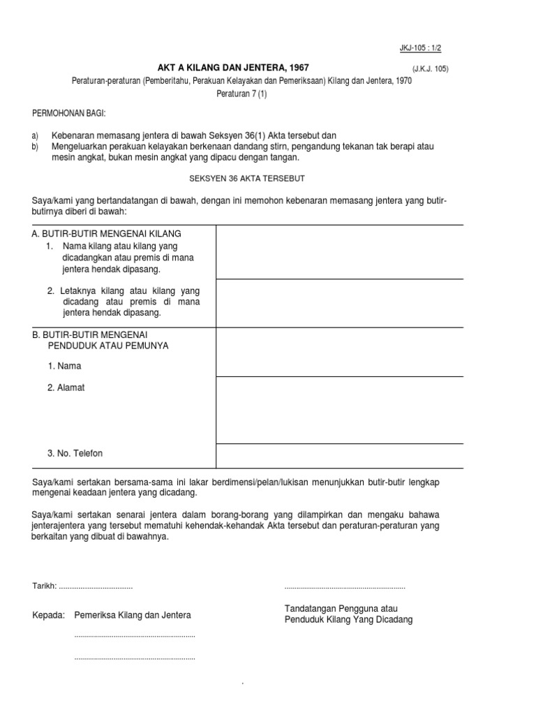 Borang Jkj 105 Dosh Pdf