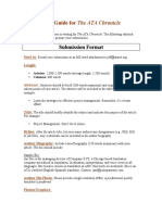 Style Guide For The ATA Chronicle: Submission Format