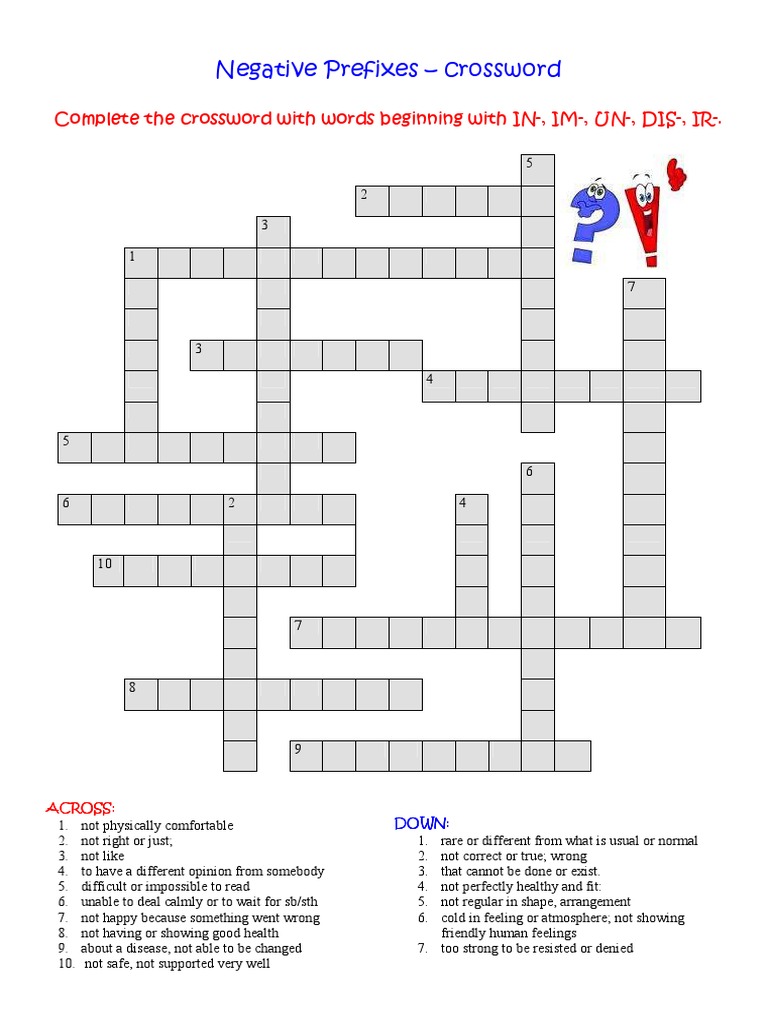 Negative Prefixes PDF Psychological Concepts Wellness