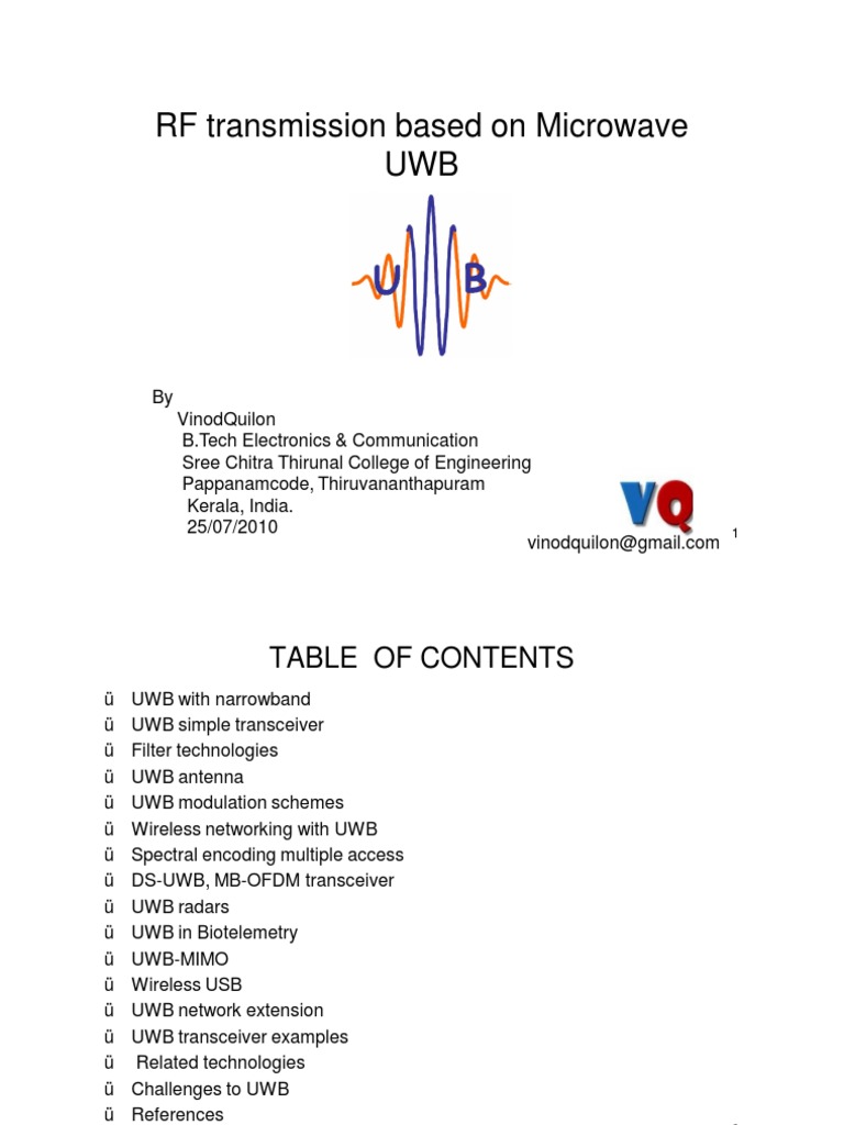 Ultra Wide Band (UWB) Radio Technology UWB-RT | PDF | Ultra Wideband ...