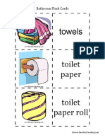 Bathroom Flash Cards for Children