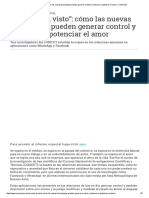 "Me Clavó El Visto". CONICET. Cómo Las Nuevas Tecnologías Pueden Generar Control y Violencia o Potenciar El Amor