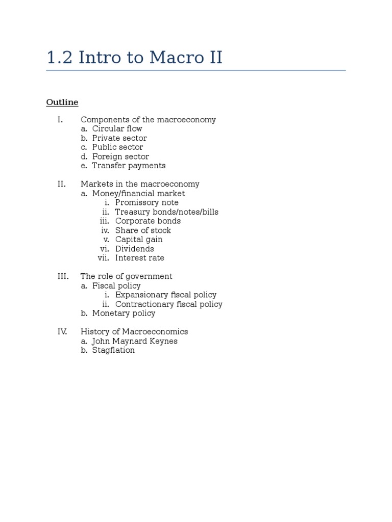 1.2 Intro To Macro II | PDF