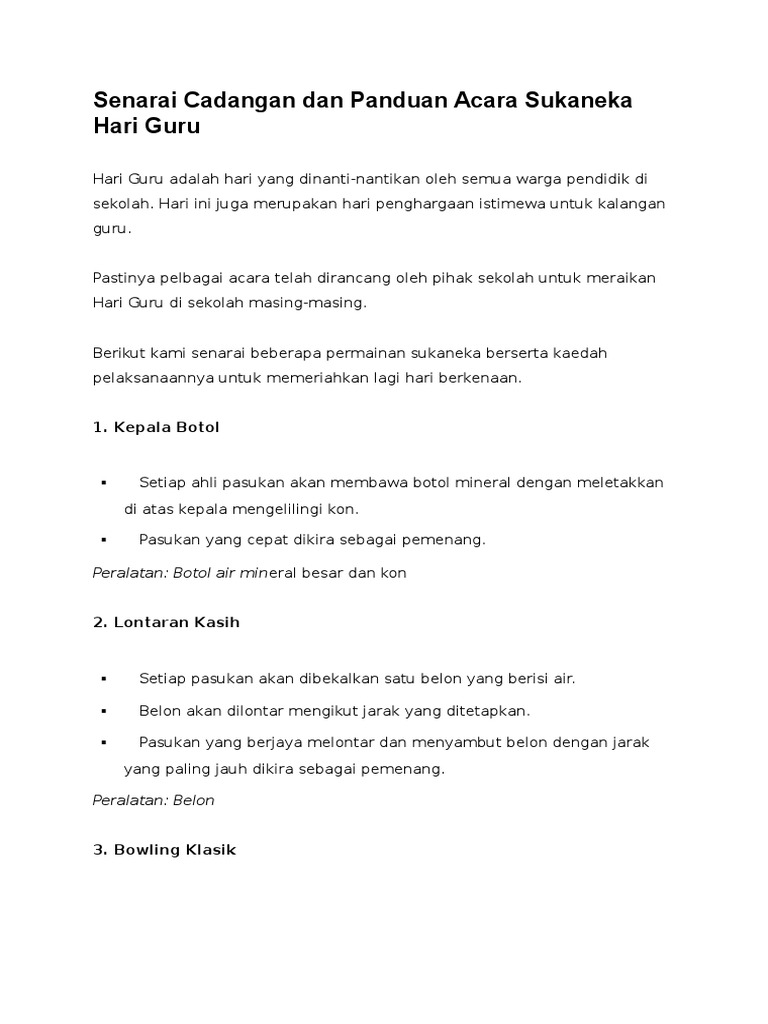Panduan Acara Sukaneka