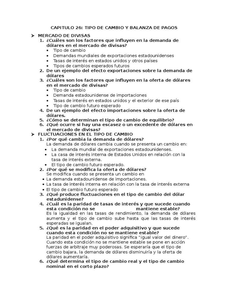 Tipo de Cambio y Balanza de Pagos | PDF | Tipo de cambio ...