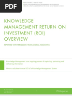 Knowledge Management Return On Investment (Roi) : Whitepaper