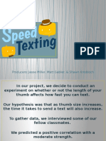 texting speed vs thumb length power point