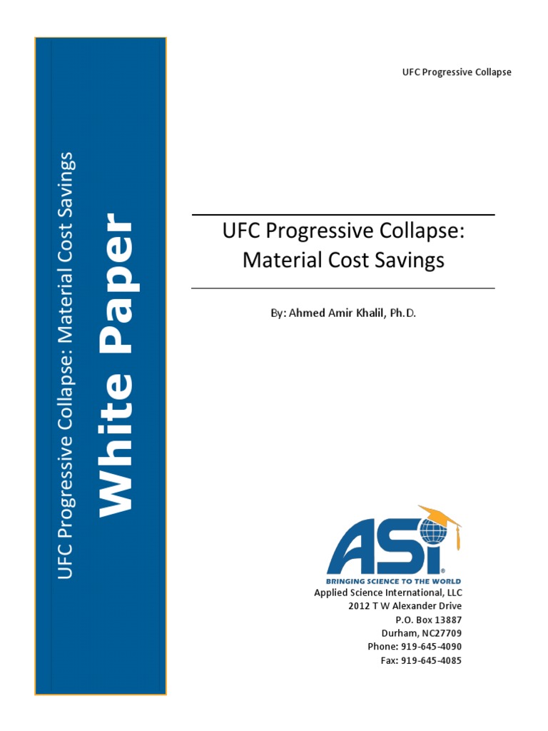 Progressive Collapse Material Cost Savings PDF | PDF